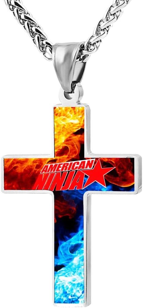 812 N-inja Warrior Enamel Jewelry Cross Pendant Necklace Amulet Ornament Choker