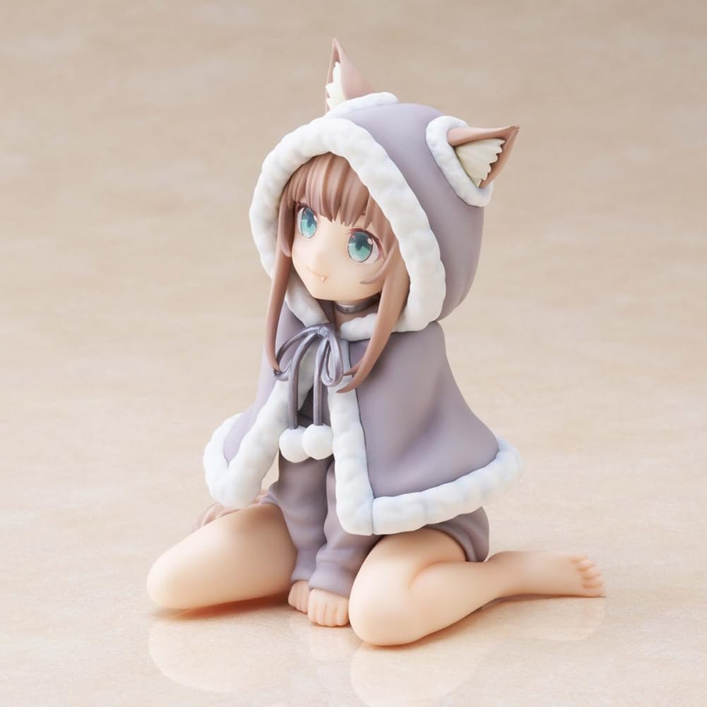 QAHEART Anime Illustration KINAKO Figure Original Painting Figures Rabbit Flova Figure Bunny Girl Model Statue: 5.91 inches Kinako Gray