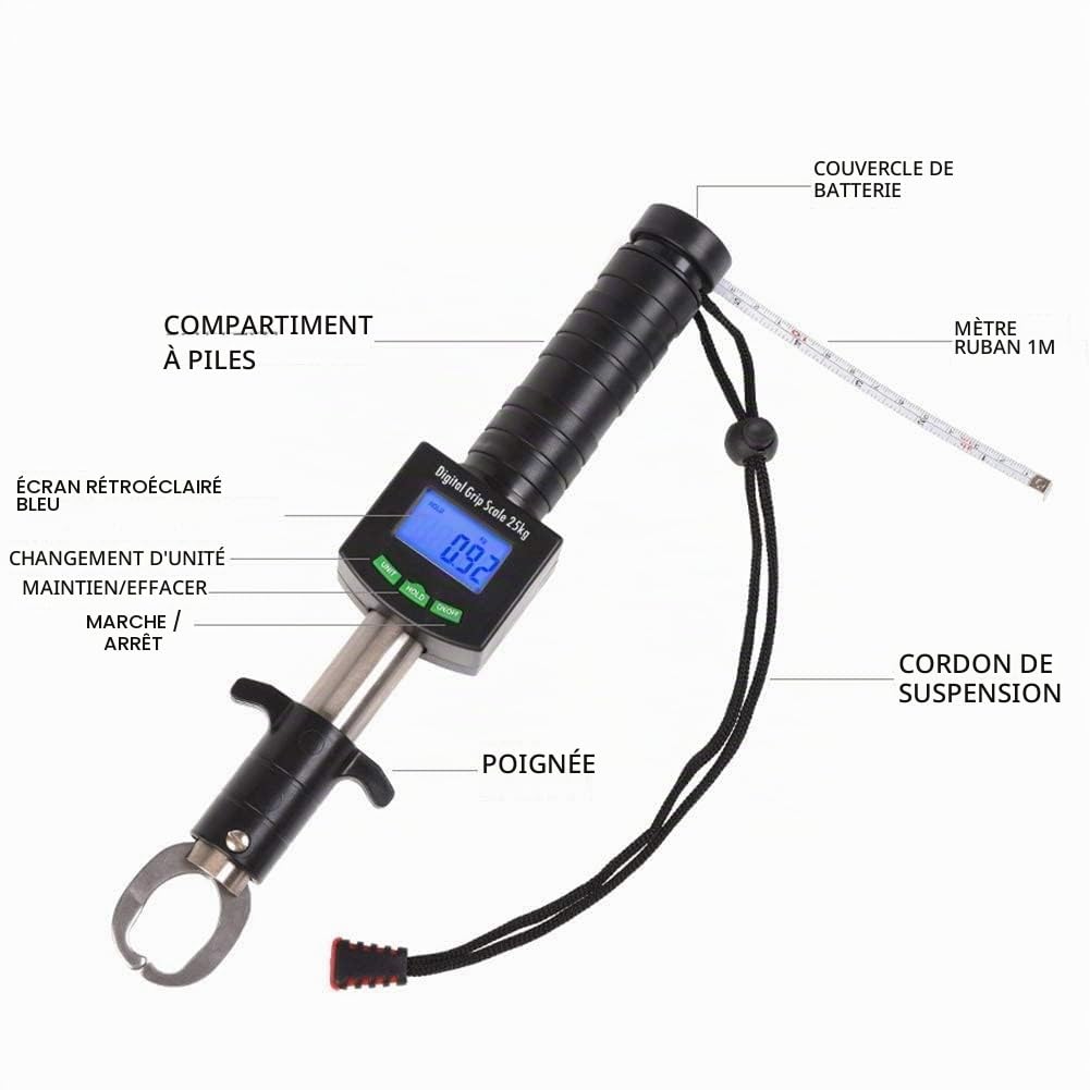 Outils de Pêche, Portable Grip Poisson Lip Grabber Pince de Pêche Acier Inoxydable pour Retirer les Crochets