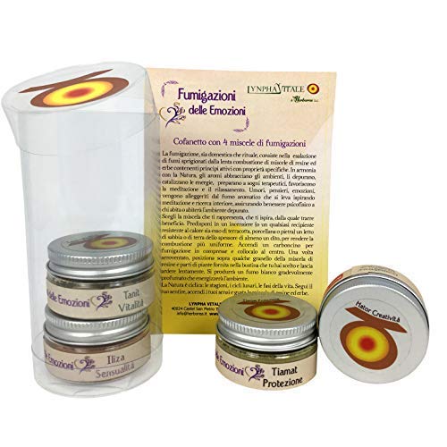 Lynpha Vitale Kit fumigaciones de Las emociones  4 Botes  resinas de Calidad sciamanica para rituales  Resina 100% Natural