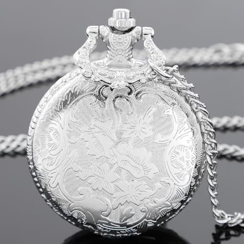 Image of Tiong Pocket Watch Hollow Tree of Life Design Roman Numerals Engraved Bible Verse Quartz Pocket Watch with Chain Custom Pocket Watch Birthday Gifts