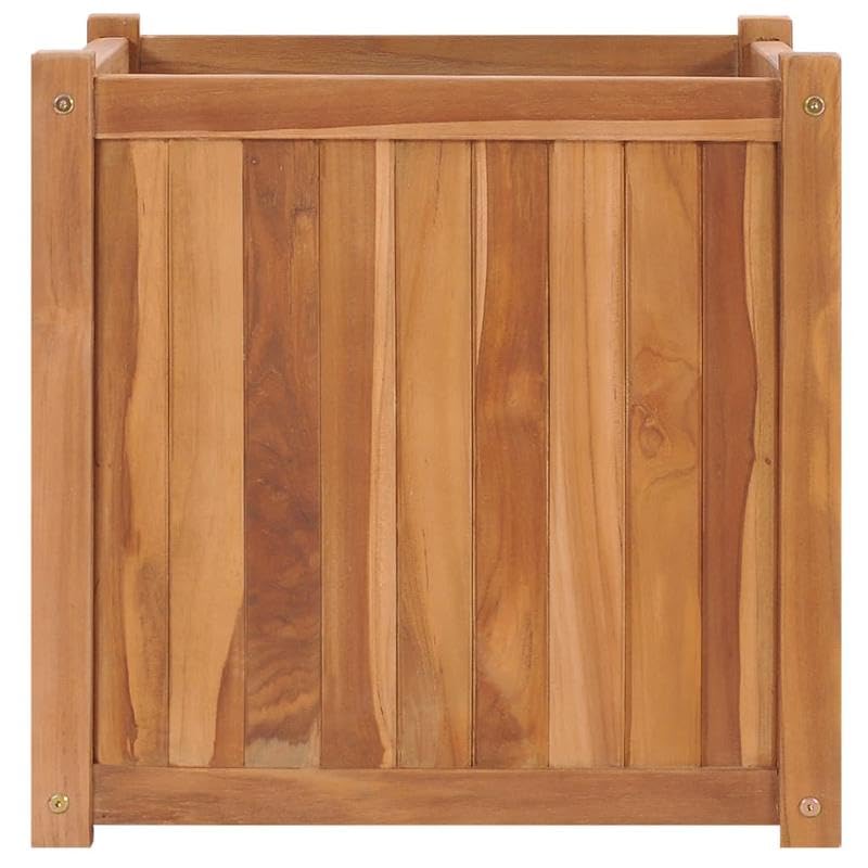 Bancal de madera maciza de teca, 50 x 50 x 50 cm, para verduras y hierbas, madera de teca finamente pulida con tratamiento de madera a base de agua, duradero y resistente a la intemperie