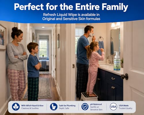 Image of Refresh Liquid Wipe, Toilet Paper Foam (8 Fl Oz, Sensitive Refill)