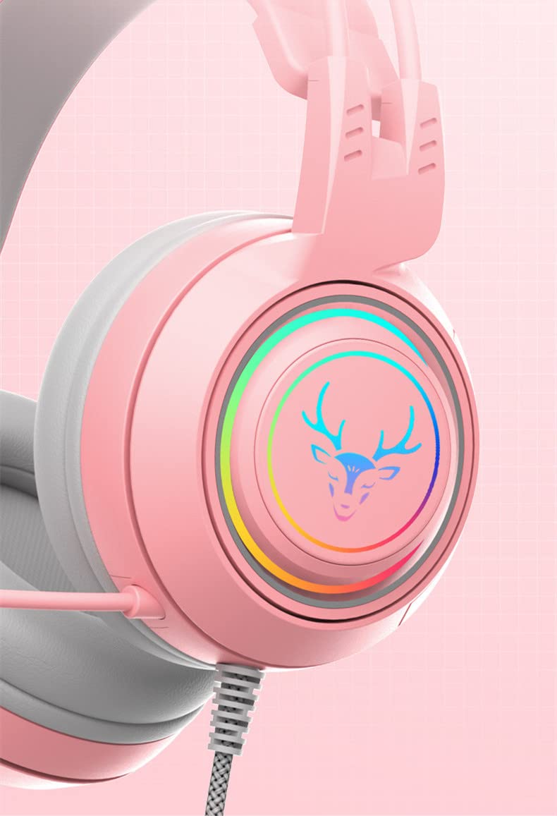 Casque d'écoute Antler Elk ears RGB pour jeux informatiques mobiles en direct