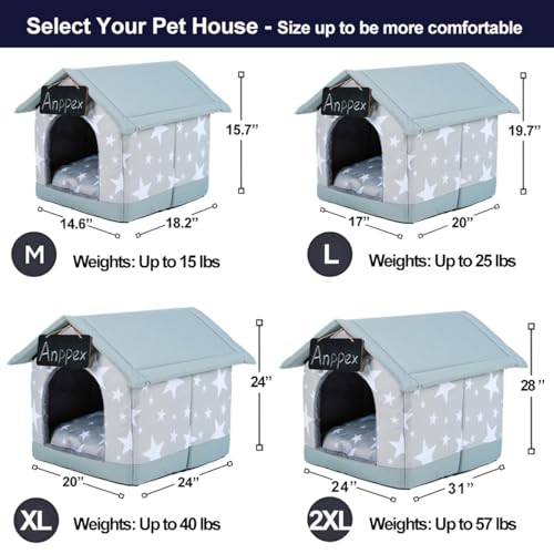 ANPPEX Small Dog House Indoor,M Size Indoor Dog House for Small Dogs and Cats,Covered Dog Bed with Cushion,Grey - Image 5
