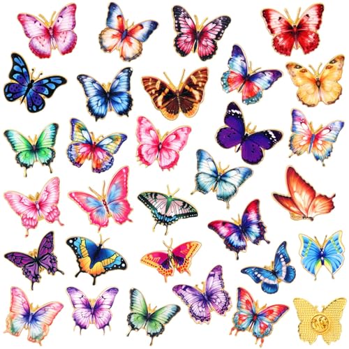 Image of Landical 30 /60 Pcs Cute Enamel Pins Bulk Plant Flower Animal Halloween Gothic Fall Pumpkin Cartoon Lapel Pin Brooches Jewelry Gift for Backpack Clothes Hats Accessories
