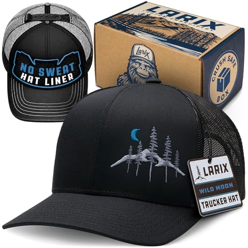 Image of LARIX Trucker Hat Men - Snapback Cap with Breatheable Mesh Back, Hats for Men, Mens Hat, Mens Trucker Hats