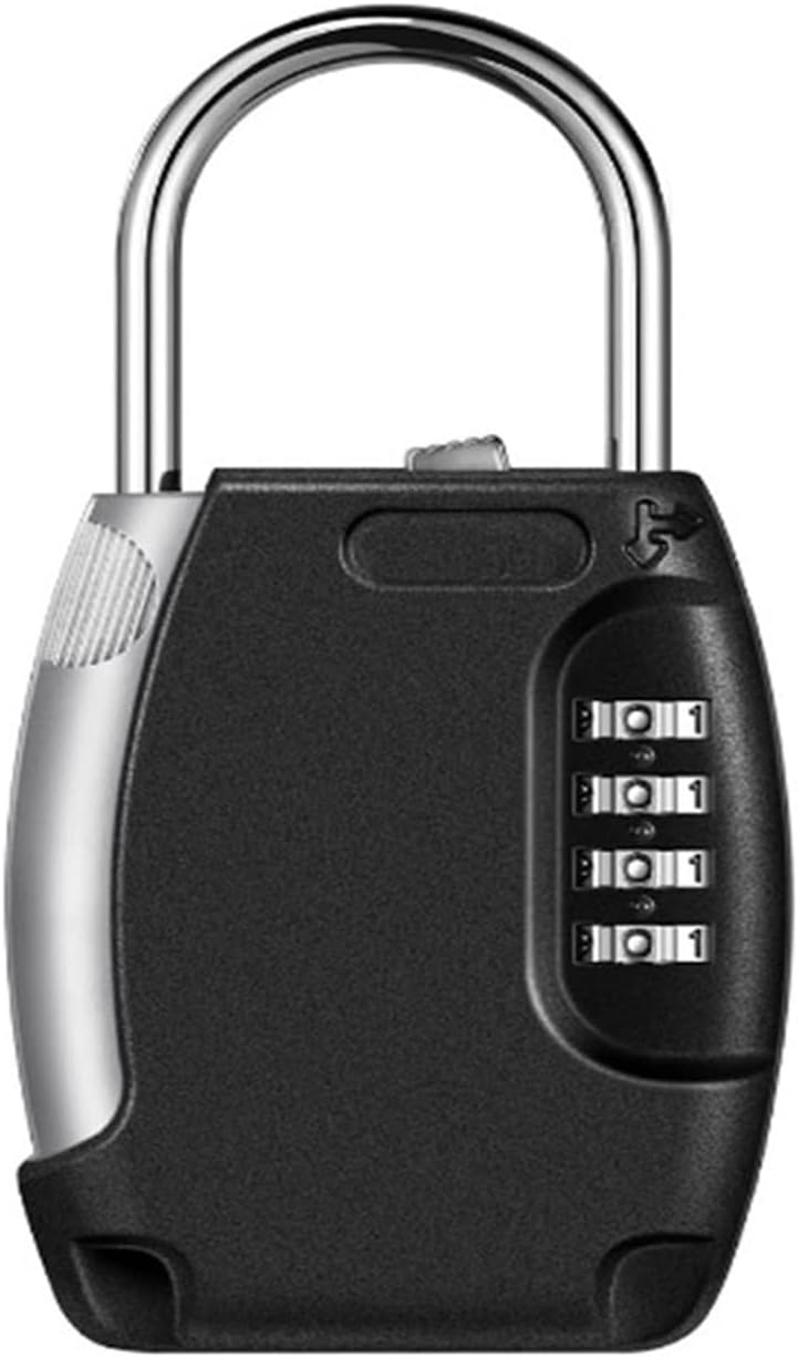 Metal Hidden Key Safe Box 4-Digital Password Combination Lock with Hook Mini Secret for Home Villa Caravan