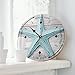 ENEDNATE Beach Starfish Tide Clock Silent Non-Ticking Battery Operated Wooden Moon Tidal Clock Wood Wall Art Nautical Tide Movement Clock for Restaurant Living Room Home Decor 10 Inch