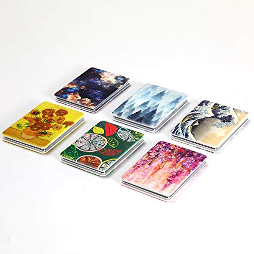 Dynippy Compact Mirror Square Pu Leather Makeup Mirror For Purses Small Pocket Mirror Portable Hand Mirror Double-Sided With 2 X 1X Magnification For Woman Mother Great Gift - Flower #TOP5