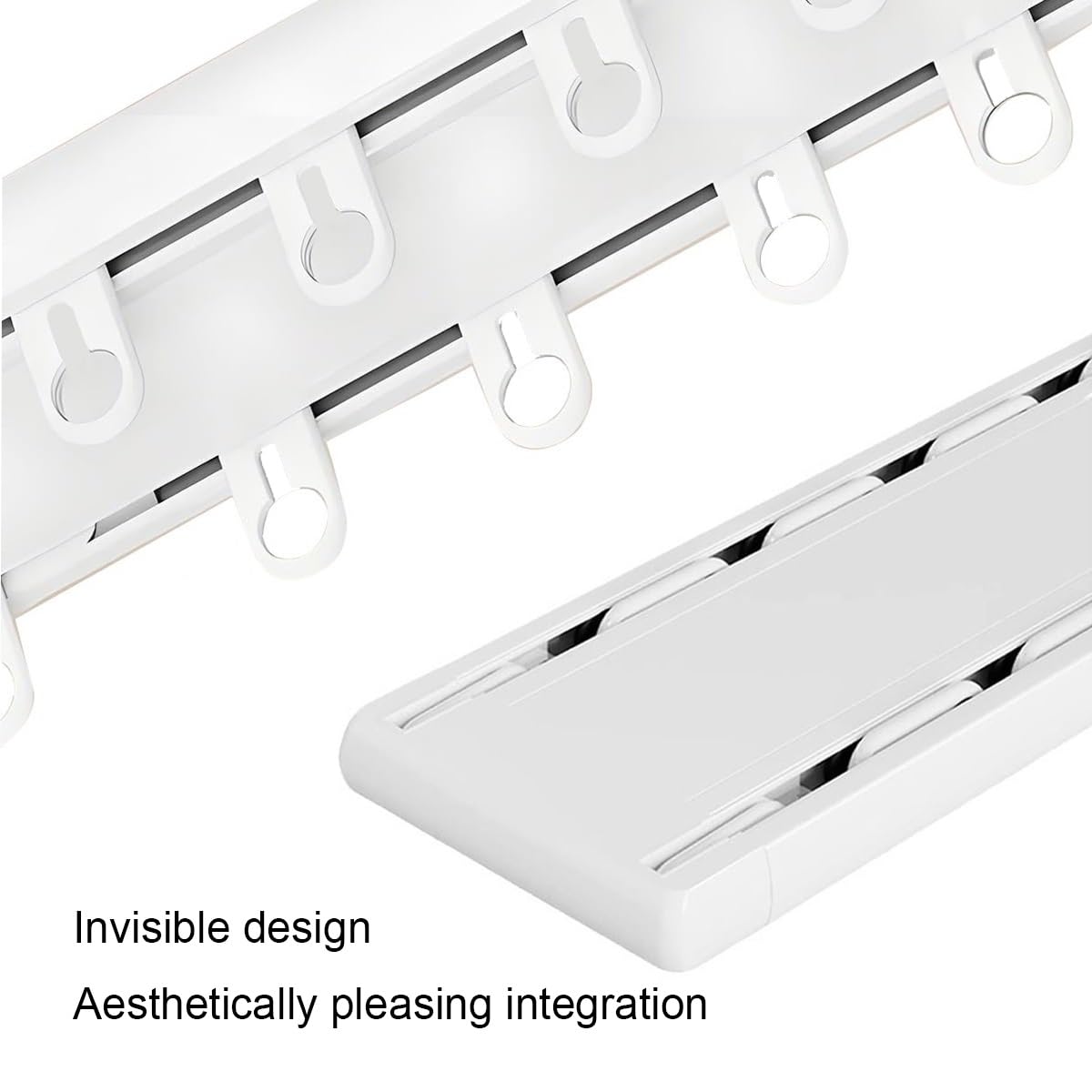 Alu-Vorhangschiene Decken Gardinenschiene 2-LäUfig, Aluminium Gardinenstange Weiß, Ultradünne Hausvorhangschiene für Privatsphäre Raumteiler 50/70/120/140/160/230/400/500/750/800cm(Schwarz,130cm)