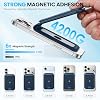 SHIELDON Genuine Leather Strong Magnetic Wallet for Magsafe, Adjustable Stand 6 Card Holders, RFID Blocking, Mag Wallet Compatible with iPhone 17/16/15/14/13/12 Series & Magnetic Case - Navy Blue