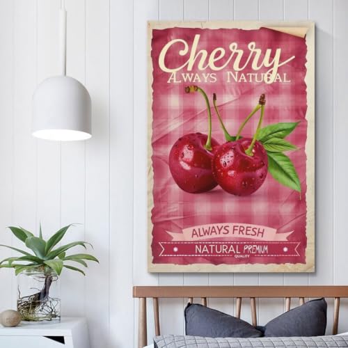 Affiches esthétiques murales Fresh Cherry Label 02 de salon 60 x 90