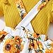 JOIMOCY Baby Girl Clothes 12-18 Months Toddler Baby Girls Summer Outfits Romper with Ruffle Skirt Sets Headband 3PCS, Sunflower Girls' Skirt Sets 12-18M