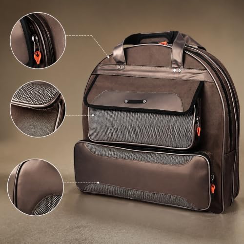 Mochila de pesca de dos capas marrón en lona impermeable 4