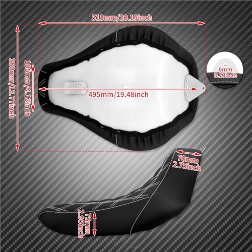Asiento de cojín para Softail con costura de diamante elegante 6