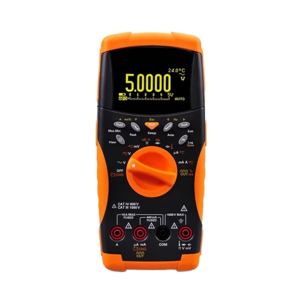 Multimetro digitale portatile a vero valore RMS, frequenzimetro da 20 MHz e generatore di onda quadra programmabile