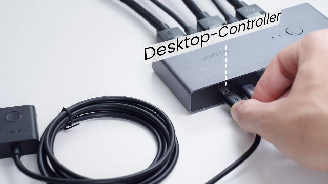 UGREEN 8K@60Hz DisplayPort KVM Switch, DP 1.4, 2 PC 1 Monitor, 4K@240Hz, 4 Port USB, USB C, for Keyboard, Mouse, Hard Drive, Printer