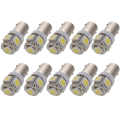 Jklcom Ba9S Led Light Bulbs White 5050 5Smd Ba9S 12V Led Light Bulb For Car Interior Light Bulb License Plate Light Bulb Car Replacement Lights Door Light,Pack Of 20 #TOP6