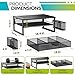 MINDEPOT 2 Tier Computer Monitor Stands with Drawer and 2 Pencil Holder, Metal Monitor Stand, Office Desk Accessories Workspace Desktop Organizers for Office Supplies, Black