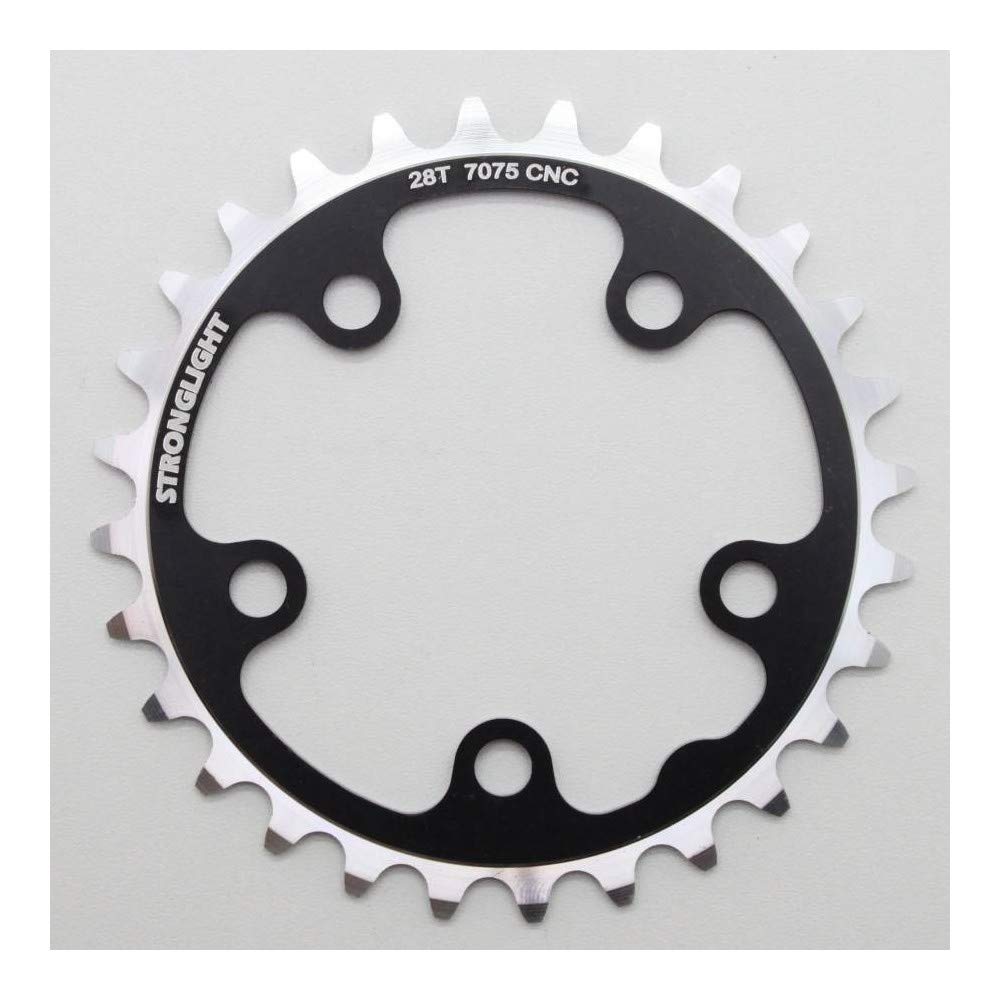 Plateau route 5bra d.74 stronglight 28dts triple noir alu 7075 9-10v
