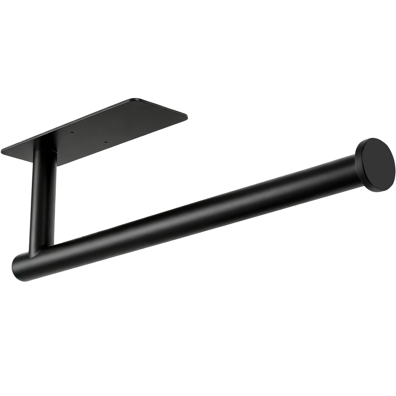 Paper Towel Holder, Under Cabinet Paper Towel Roll Holder Self Adhesive or Drilling, Wall Mounted Matte Black Paper Towel Rack for Kitchen, Bathroom, SUS304 Stainless Steel