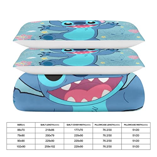 Stripn Lwbmef Cartoon Bedding Sets For Kids Boys Girls Anime Comforter Set Cute Cartoon Duvet Cover 3 Pieces 1 Duvet Cover And 2 Pillowcase Twin Size #TOP2