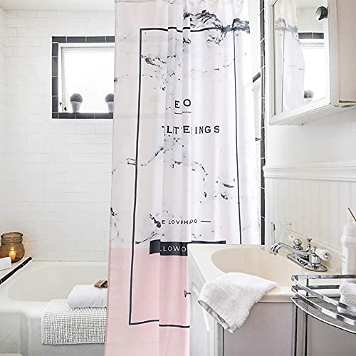 Rideau de douche imperméable en tissu polyester long avec effet 3D relief - 6