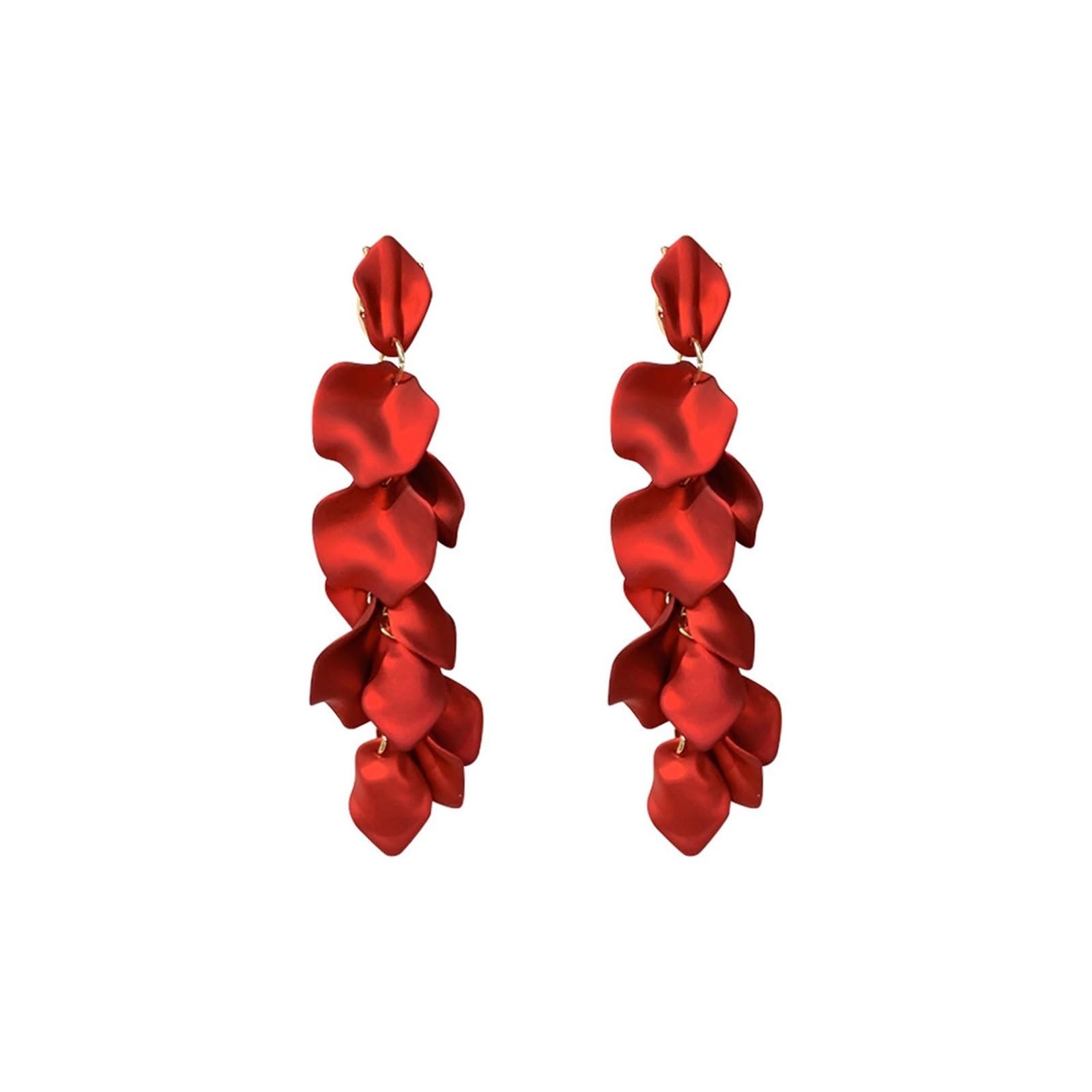Boucles d'oreilles mariage légères résolvant le manque d'éclat avec de grands pétales sur mesure