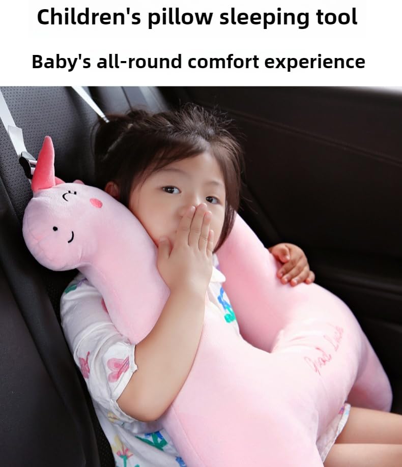 Cuscino di supporto per il collo da viaggio per bambini in auto, poggiatesta ergonomico con cinghia regolabile per un sonno confortevole (verde)