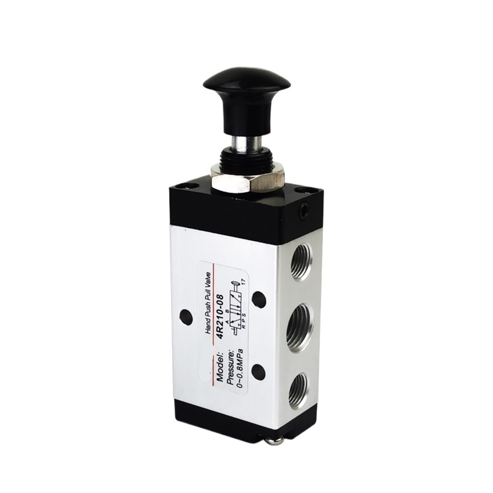 Uwjisltr With 10Mm Fittings 1Pcs 4R210-08 Manual Valve 2 Way 5 Position Push And Pull Pneumatic Switch Of Directional Valve(With 10Mm Fittings)