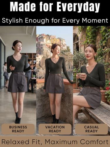 Image of GRECIILOOKS Women's Western Shorts - Trendy Knee Length Casual Bottoms | Relaxed Fit Summer Shorts for Girls & Women (Available in Plus Size)