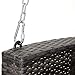 Outsunny 2 Person Wicker Hanging Swing Bench, Front Porch Swing Outdoor Chair with Cushions 550 lbs. Weight Capacity for Backyard, Garden, Grey