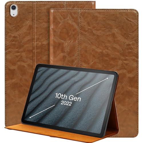 Étui en cuir iPad 11" 2025 kaki idéal pour le travail et les voyages
