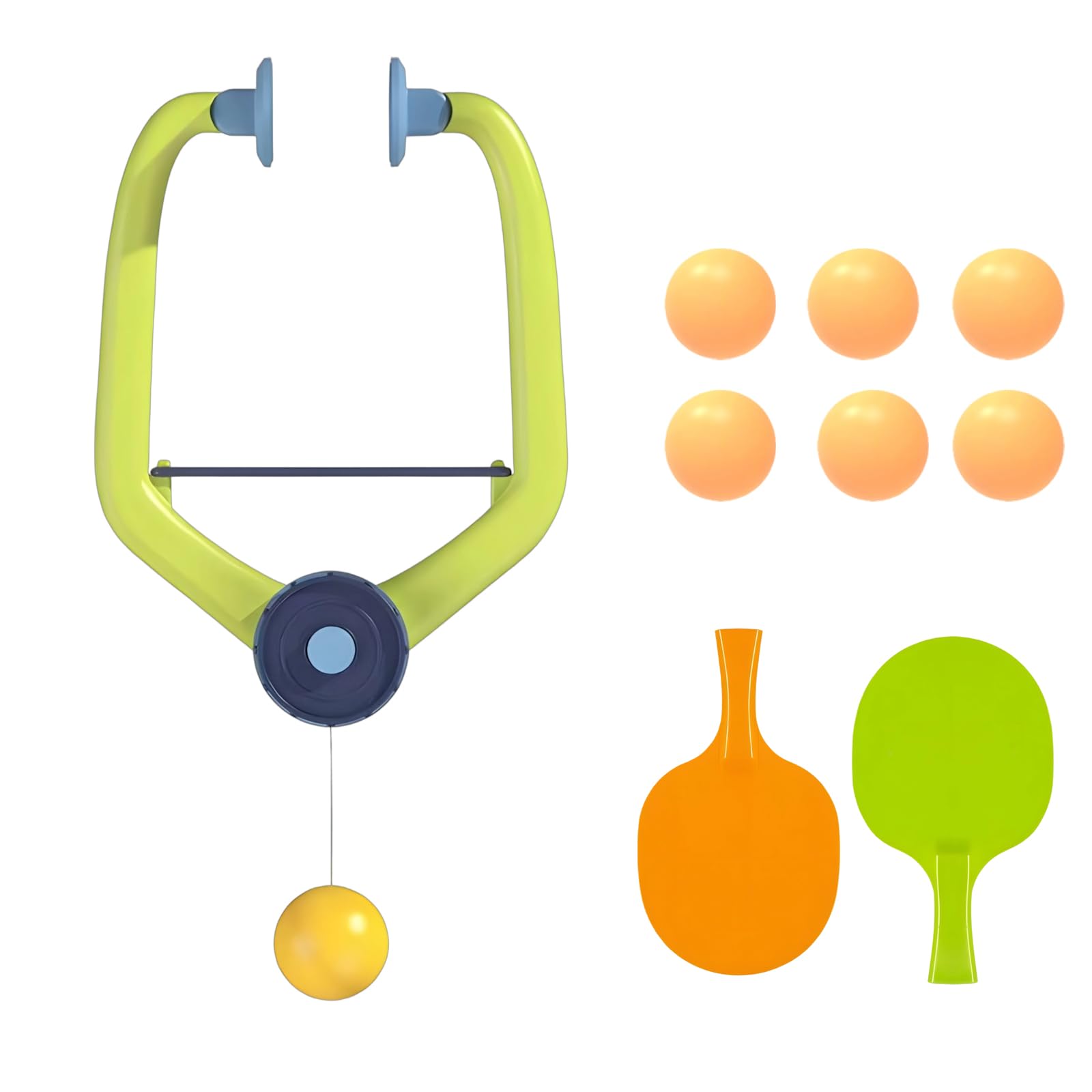 Door Ping Pong Game,Table Tennis Set with Indoor Hanging System, Adjustable Door-Mounted Ping Pong Trainer for Solo Practice & Family Fun, Durable Hanging Table Tennis Net with Ball Return