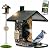 Bird Feeder with Camera with AI Identify Birds Species Solar Panel, Smart Bird House with Cam, 2K Live View, Instant Arrival Alerts, Dual Feeder, Includes Pole Stand