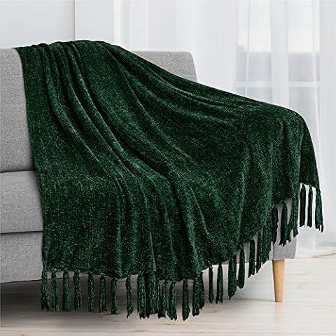 PAVILIA Buffalo Red Plaid Chenille Throw Blanket | Soft Knitted Tassel Fringe Blanket for Sofa Couch Bed | Soft Silky Cozy Lightweight Check Throw | Checker Plaid Red White, Twin Bed 60 x 80 Inches Cover