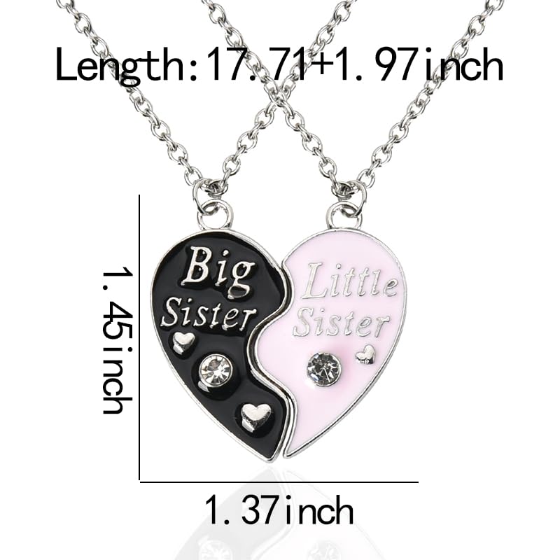 Sisadodo Best Friend Birthday Gifts for Frineds Friendship Necklace for Girls Matching Heart Necklaces for Sisters Besties2