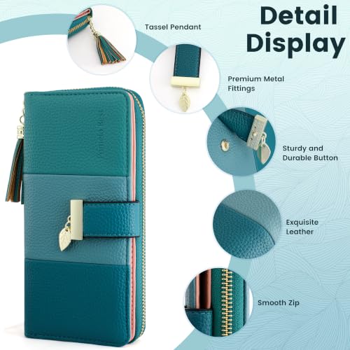 Image of Pomelo Best Wallet for Women Bifold RFID Blocking Multi Card Holder | Large Capacity, 12 Card Slots, Id Window, 3 Compartment, 2 Bill Hoder, Phone Pockets, Zipper Coin Pocket, Soft Leather