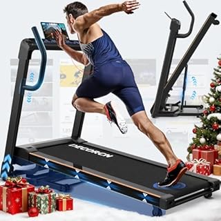 Treadmill for Home Foldable with APP, 20° Incline, 4.5HP, 45 * 120cm Running Belt, Folding Treadmills for Heavy People 150KG, 16km/h, LCD Silent Indoor Walking Running Machine for Office Gym