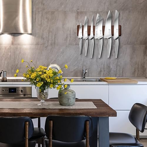 DDF iohEF Knife Set with Knife Strip, 8 Piece Professional Kitchen Knife Set, Japanese High Carbon Stainless Steel Chef Knives Set with Magnetic Knife Holder for Wall - Image 3