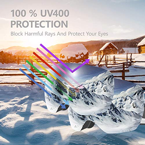 Frameless OTG Ski Snow Goggles for Men Women, Snowboard Goggles with Anti-Fog Spherical Lens - Thumbnail 7