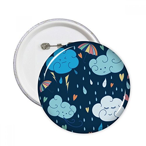 Pins badge bouton nuage parapluie pluie multicolore décoration vêtements taille S
