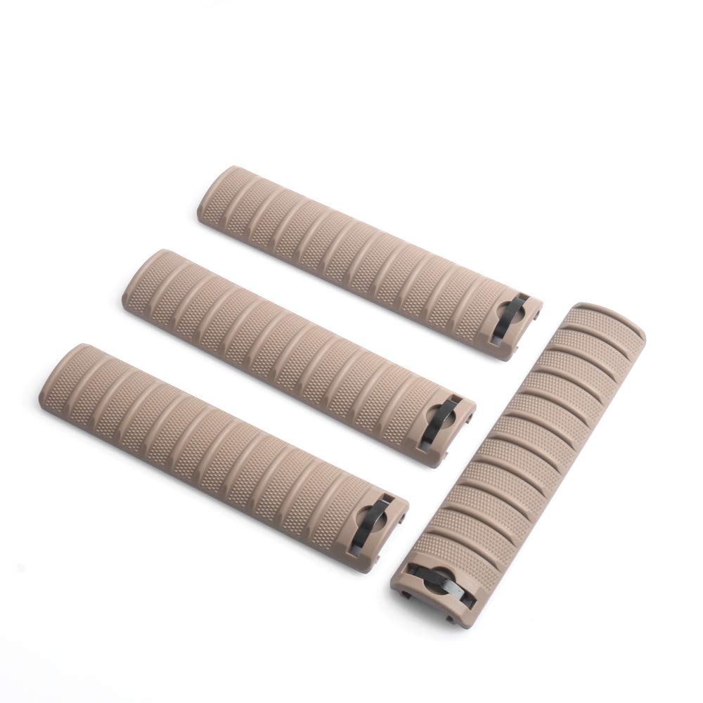 SBGJMY 4pcs Rail Cover Protector Nylon Handguard Panel for 20mm Picatinny Rail System (Tan) - Image 3