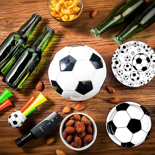 Image of 50Pcs Soccer Paper Plates 7 inch Soccer Birthday Party Plates