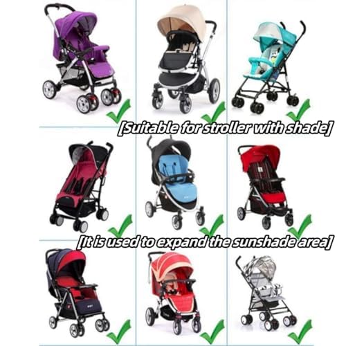 Sun Shade for Strollers Universal Strollers Cover Breathable UV Protection Cover Adjustable Stroller Sun Shade Summer Stroller Accessories Sunscreen Cover Baby Stroller Windshield - Image 5