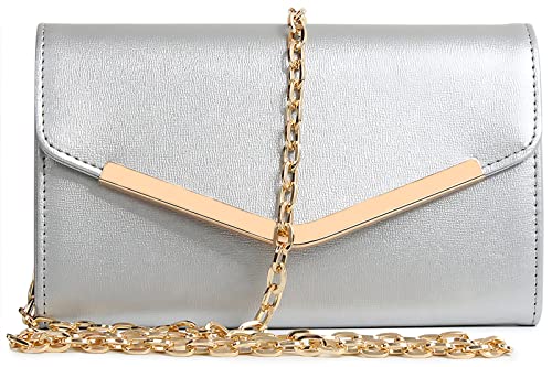 Image of Clutch Purse Evening Bag for Women,Envelope Handbag With Detachable Chain | With Detachable Chain