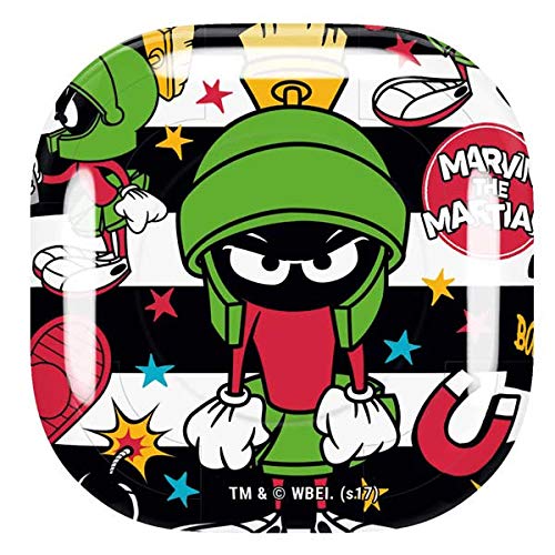 Skinit Decal Audio Skin Compatible with Samsung Galaxy Buds Pro - Officially Licensed Warner Bros Marvin The Martian Striped Patches Design