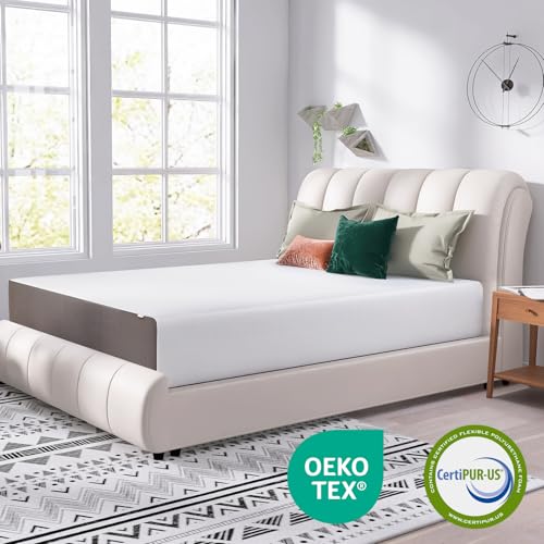 Image of Amazon Basics Medium Firm Memory Foam Mattress, Breathable, 12 Inch, Queen, White /Grey