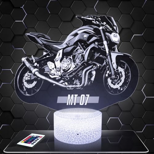 Lampe 3D Moto MT 07 Y une idée cadeau homme femme original